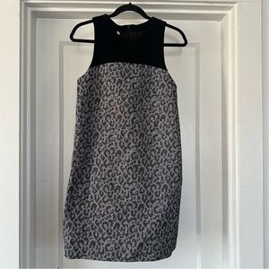4 Collective Dress Womens 6 Black White Leopard Print Sheath Sleeveless Cotton